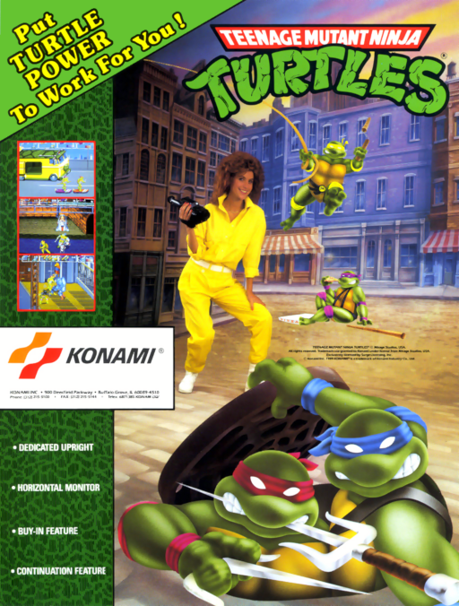 Teenage Mutant Ninja Turtles (World 4 Players, version X) Arcade Game Cover